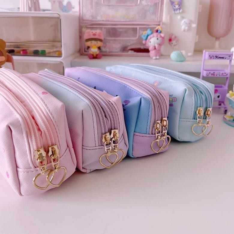 

TEMPAT PENSIL 2 SEKAT MOTIF KARTUN SANRIO PREMIUM CINAMOROLL MELODY KUROMI LUCU BARU