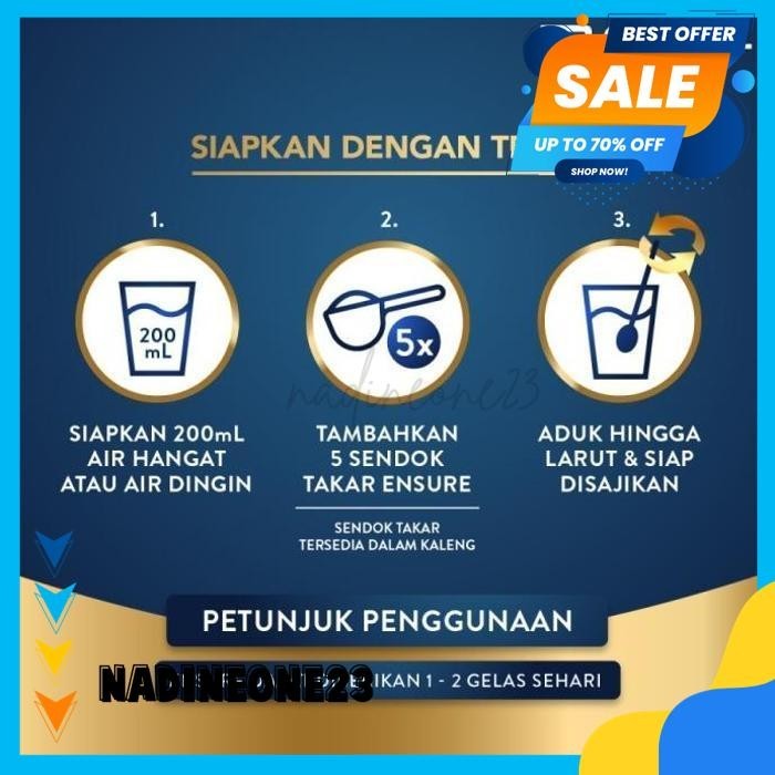 

ENSURE VANILA COKELAT SUSU NUTRISI DEWASA RENDAH LAKTOSA - 900 GR KUALITAS BERKELAS !!