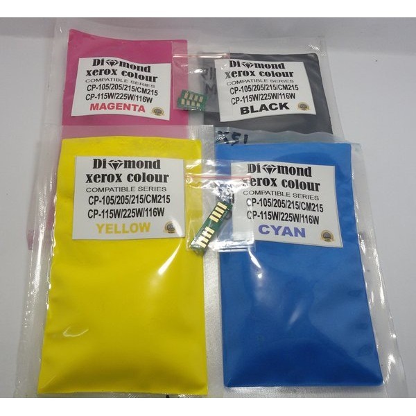 TONER BUBUK XEROX CP105B,CP205,CM205,CM215 DIAMOND + CHIP (1 PAKET 4 WARNA)
