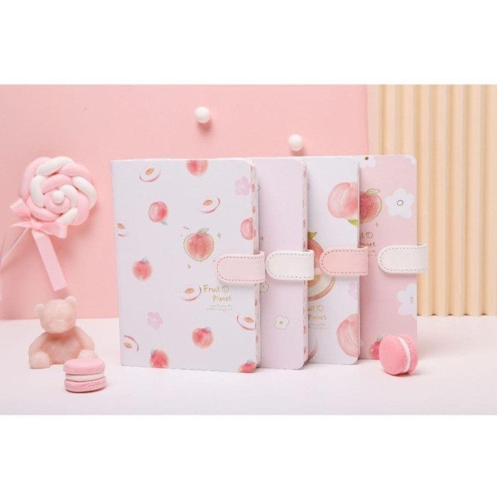 

NOTEBOOK HARD COVER MAGNET BUKU TULIS AGENDA PEACH DIARY BOOK PLANNER HRG DISKON