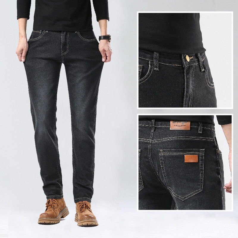 Promo Mega Sale 4.4 // SmileMan Celana Panjang Jeans Denim Pria Slim Fit Black Terbaru Celana Jeans