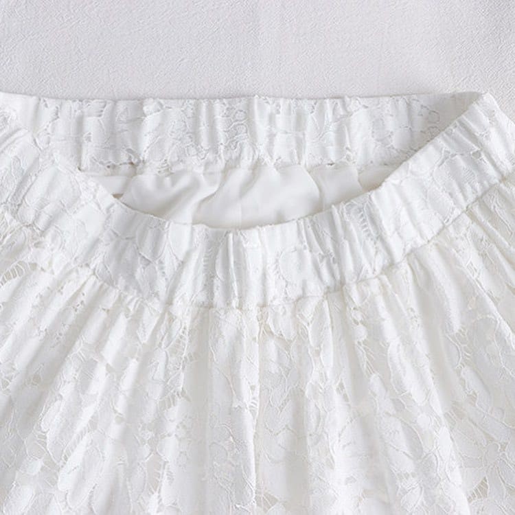 Promo Mega Sale 4.4 // Rok Wanita Termurah NEYSA LACE SKIRT Bahan Brokat Mix Puring Rok Remaja