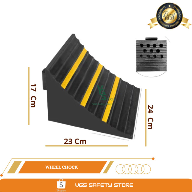 Wheel Chock Rubber Besar Mobil Container Truk / Ganjalan Ban Karet