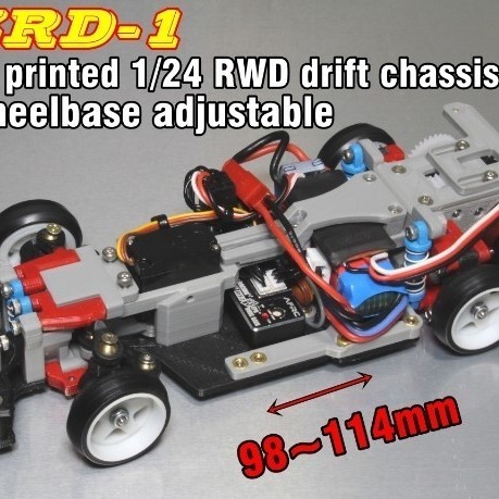 ZRD1 RWD DRIFT CHASSIS 1/24 1/28 KIT 3D PRINT MODEL NOT K989