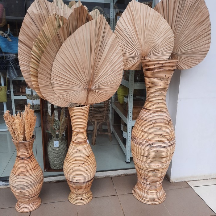 Guci Rotan / Vas Rotan / Vas Bunga Rotan / Guci Anyaman Rotan Vr02