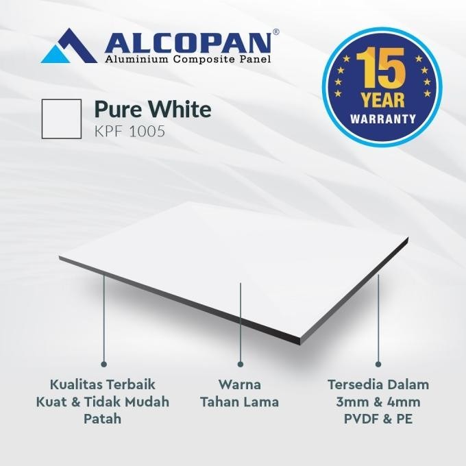 ACP aluminium composite panel Alcopan Pure White PE 4mm