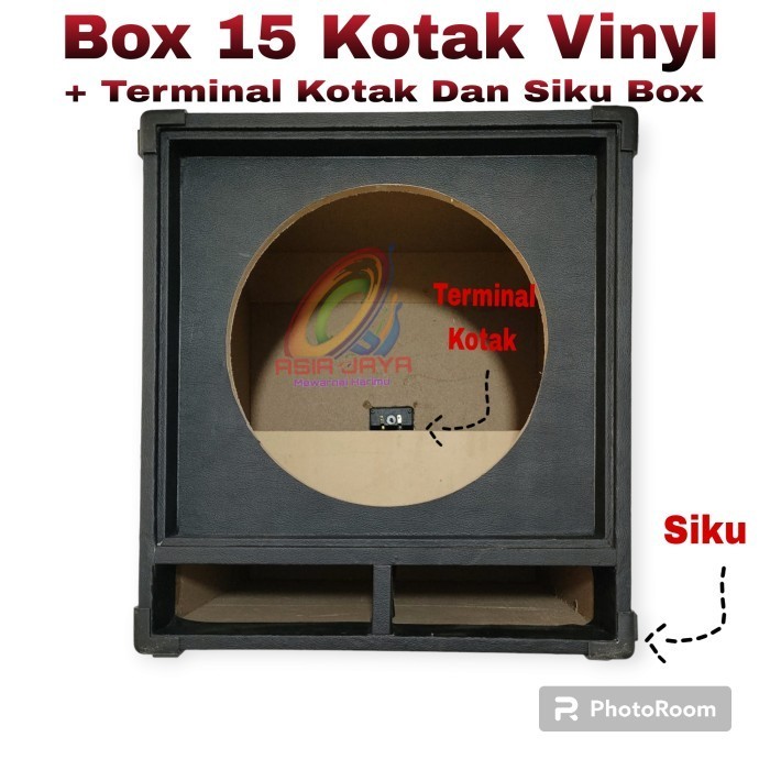 Box Speaker 15 Inch Kotak Vinly + Terminal Kotak Dan Siku Box
