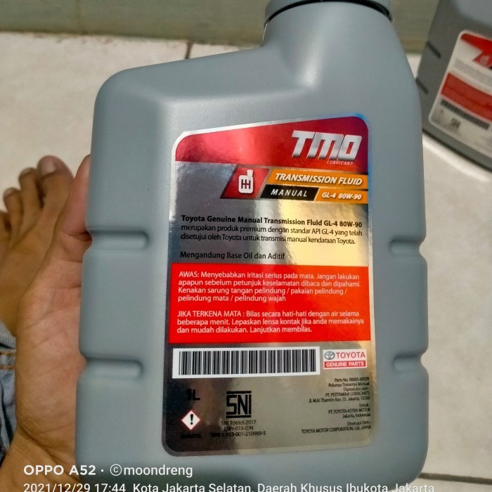Oli Transmisi Manual Toyota Gl 4 80W 90 Original