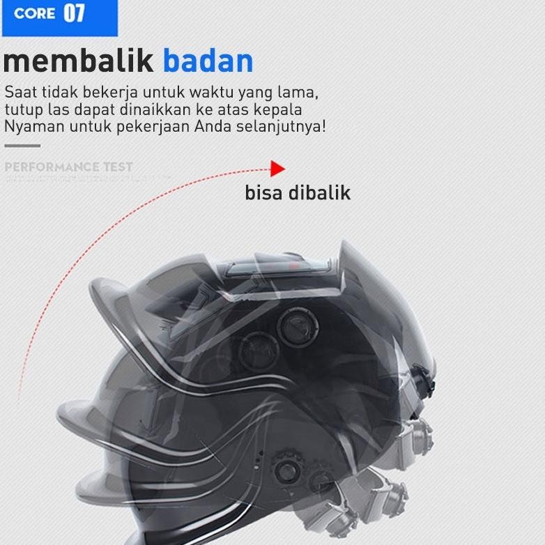 BDC topeng las auto darkening welding helmet otomatis gelap helm las kedok las otomatis gelap helm l