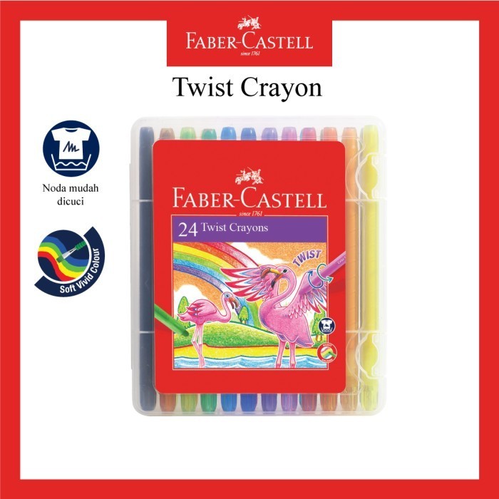 

Twist Crayon Crayon Putar Faber Castell 24 Warna -Anza Wahda