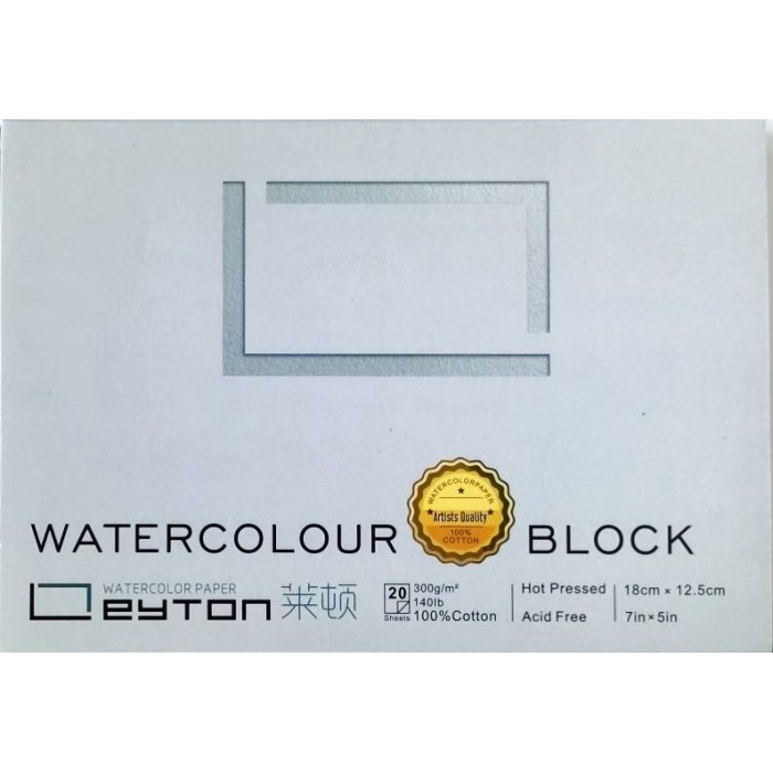 

Leyton Watercolor Block 100 Cotton Cphp 18X12.5Cm + Lancet -Anza Wahda