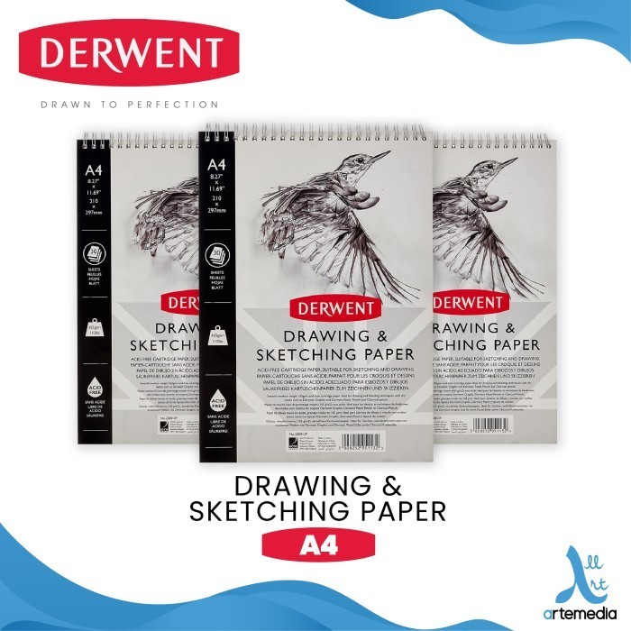 

Buku Sketsa Derwent A4 Sketch Pad Wirebound Drawing Sketching Paper -Anza Wahda