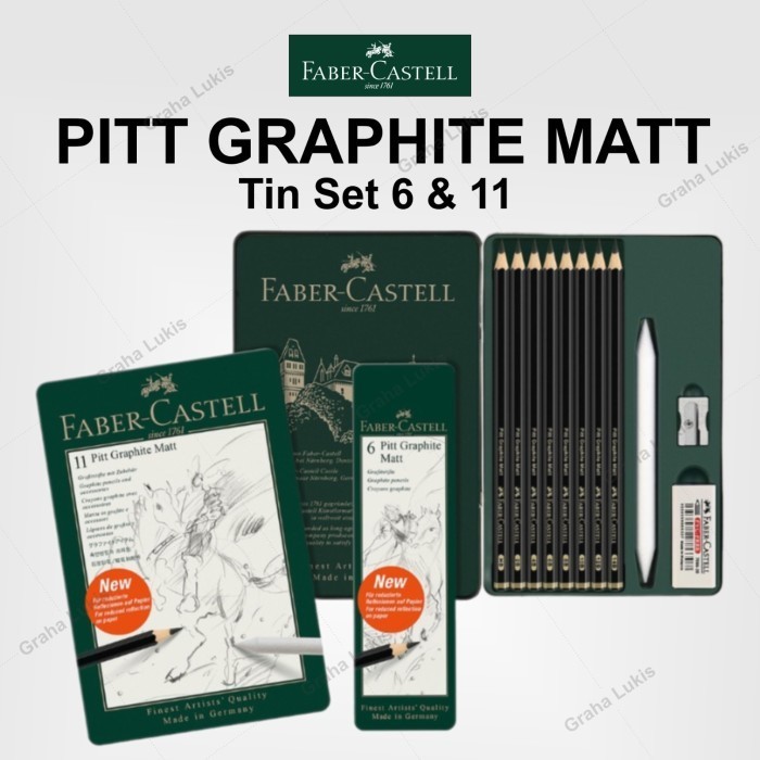 

Faber Castell Pitt Graphite Matt Tin Set 6 Set 11 -Anza Wahda