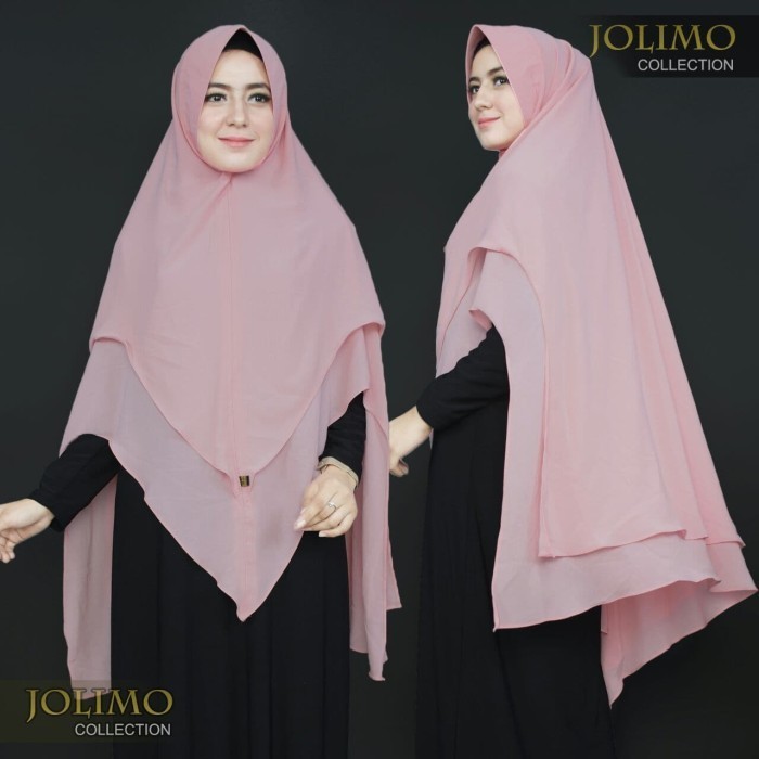 Khimar Ceruti Babydoll Lv Pinguin Hijab Syari 2 Layer Pet Antem