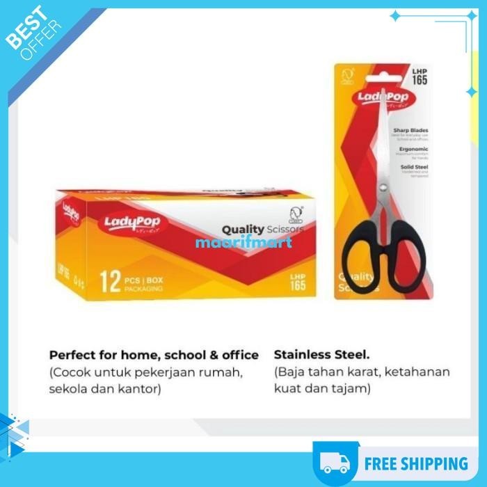 

GUNTING KERTAS SIZE SEDANG MEDIUM TANGGUNG 6.5" INCH 838 165 STAINLESS BEST PRODUCT