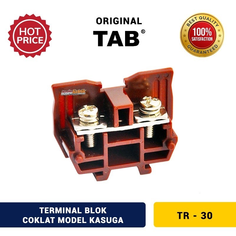 Terminal Block / blok Kabel TR 30 TAB(model Kasuga) - Cokelat