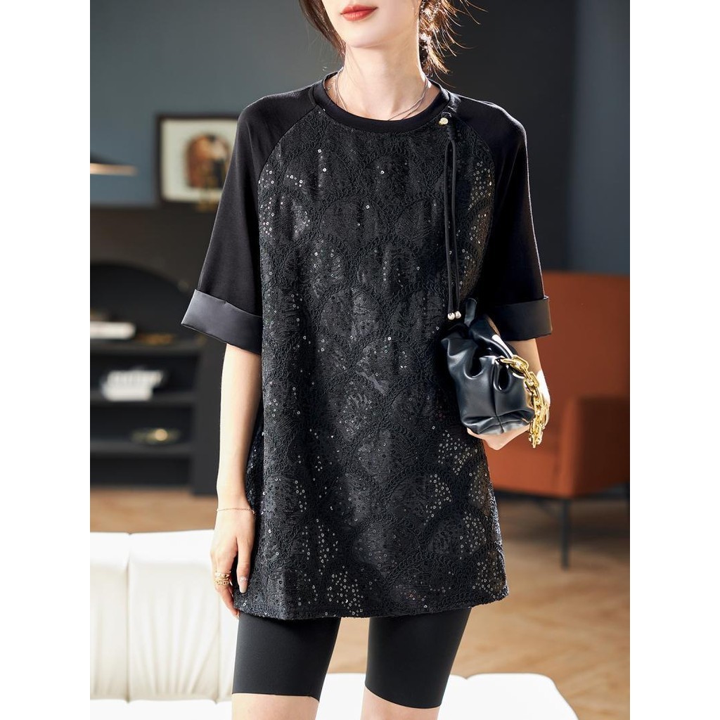 Manik-manik Payet Gaya China BaruTBaju Wanita KAOS