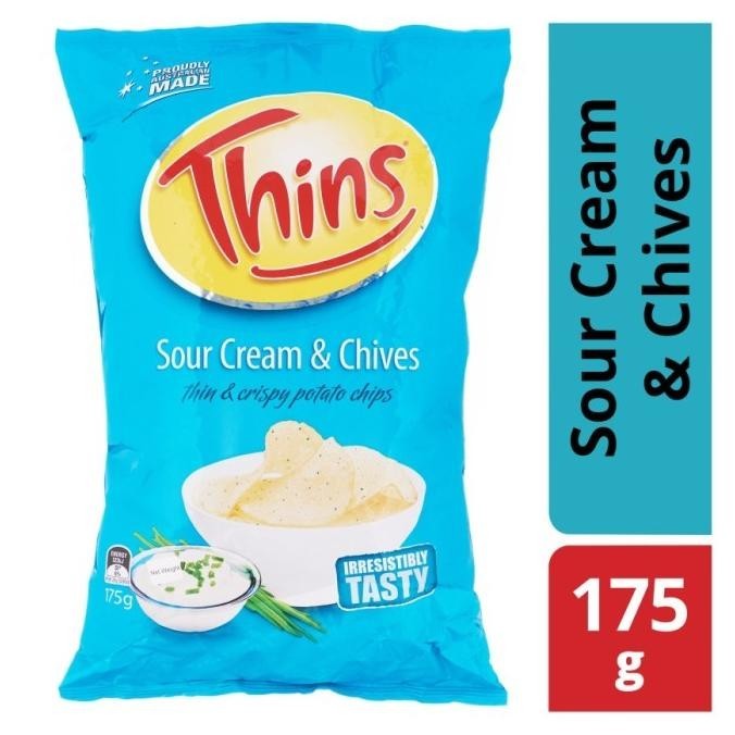 

BIG SALE THINS SOUR CREAM & CHIVES/THINS POTATO CHIPS SOUR CREAM & CHIVES 175G !!!!!