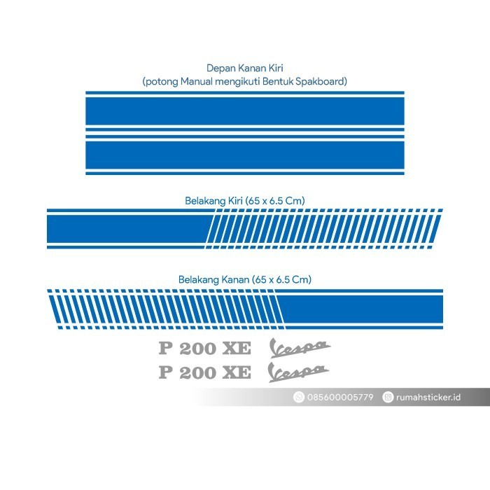 Stiker Sticker Cutting Striping Universal Vespa Px Ps Excel 2 Tak