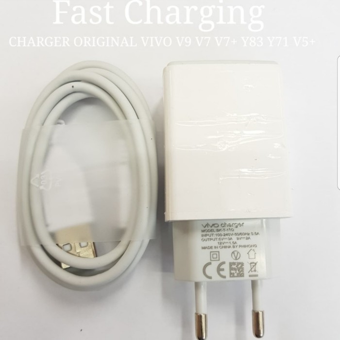 PRM CHARGER VIVO 3A TRAVEL CHARGER VIVO ORIGINAL FAST CHARGING VIVO V9