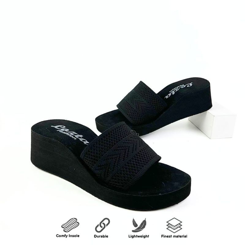 LOZTA Sandal 5cm Karet Empuk Sendal Ibu Ibu Kekinian Rajut 01 Series