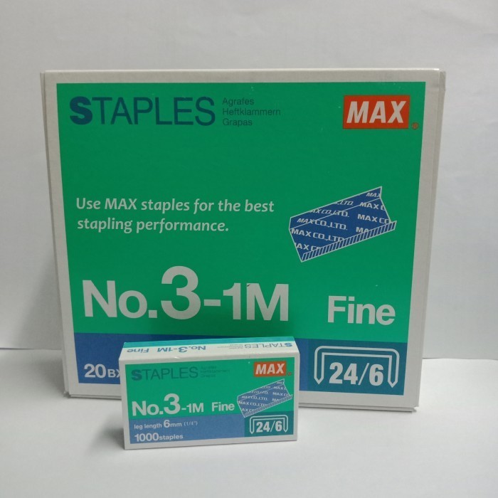 

Promo Isi Staples Max No. 3.Harga 1 Box..Isi 20 Pack Kecil Harga Khusus