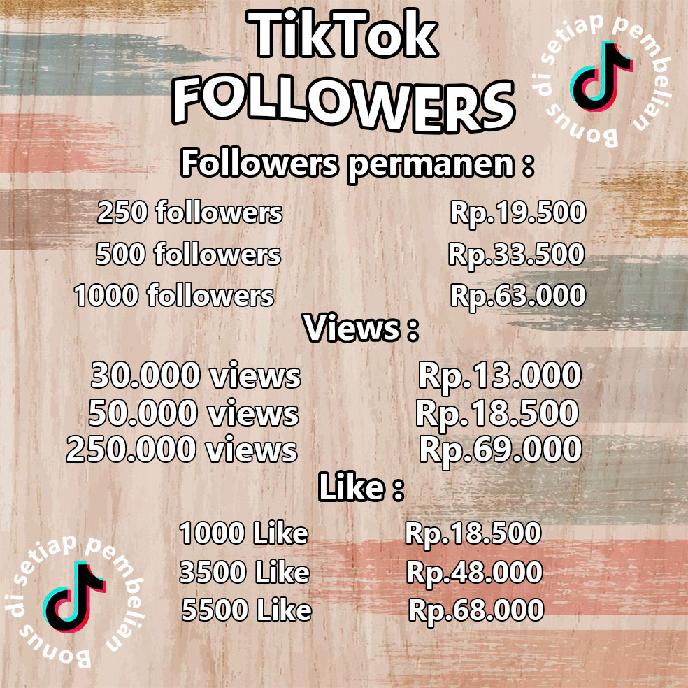 FOLLOWER VIEW LIKES TIKTOK PERMANEN