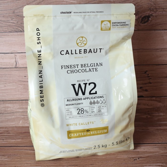 

Ready 2,5 KG CALLEBAUT W2 WHITE Callets 28% WHITE Chocolate Couverture