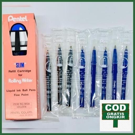 

Terlaris (Pcs) Isi Bolpen Pentel Mg8 Hitam / Biru Jaminan Original