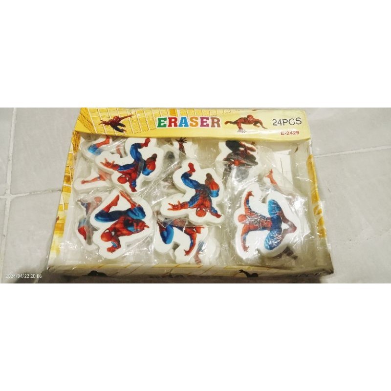 

Penghapus pensil eraser karakter spiderman isi 24 pcs