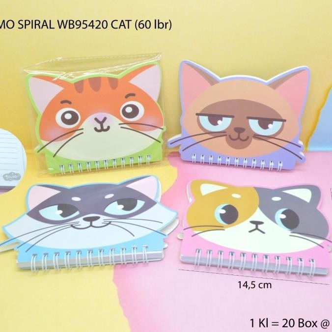 

memo ring spiral motif kucing cat satuan