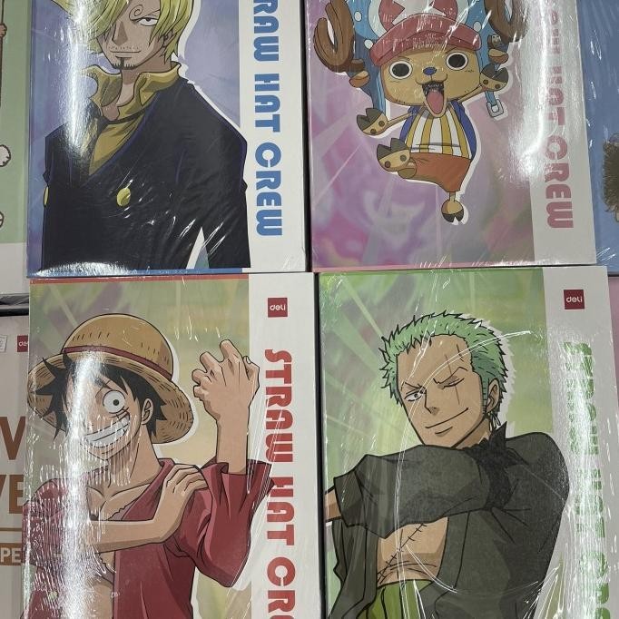 

buku deli ukuran boxy 42 lembar isi 10 motif straw hat crew one piece