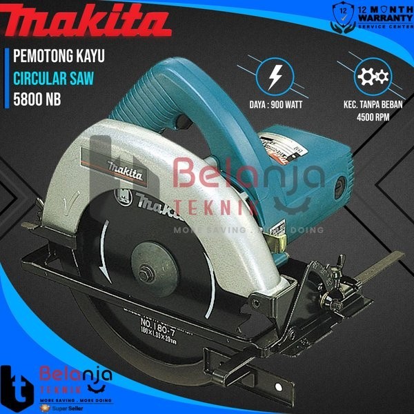 MAKITA MESIN POTONG KAYU 5800 NB 7 INCH 900 WATT CIRCULAR SAW 5800NB