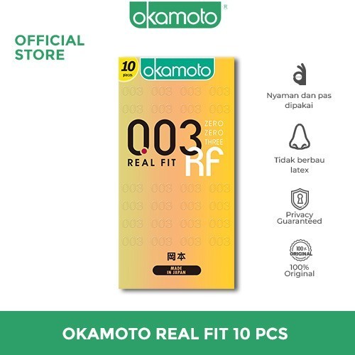 Okamoto Kondom 003 Real Fit - 10 Pcs - Kondom Tipis Jepang