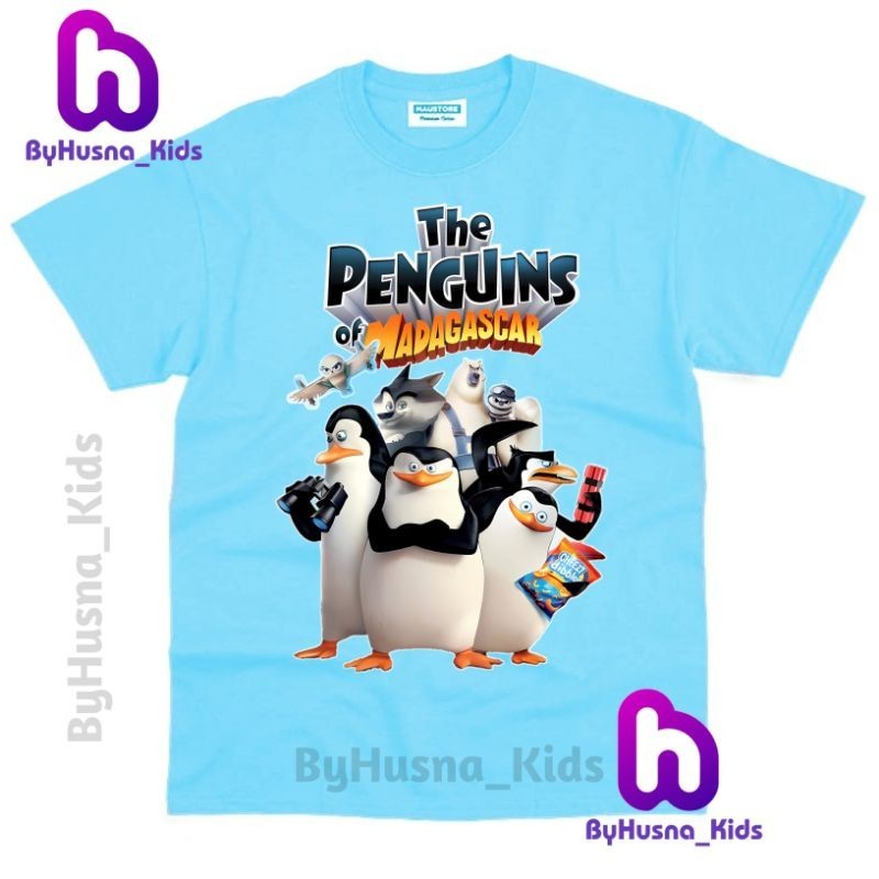 BAJU ANAK KAOS ANAK THE PENGUINS OF MADAGASCAR ATASAN ANAK BALITA BATITA PAKAIAN ANAK UNISED CEWE CO