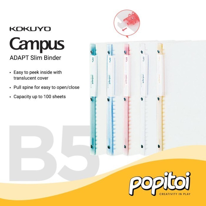 

Fauma KOKUYO Campus ADAPT Slim Ring Binder B5 Loose Leaf Notebook