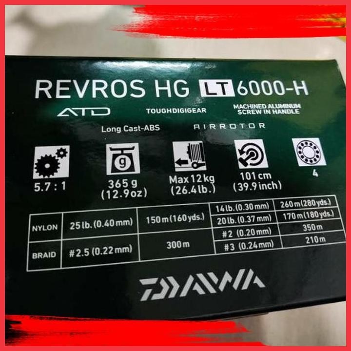 (BK BIL) REEL SPINNING DAIWA REVROS LT HG 2020 - 6000