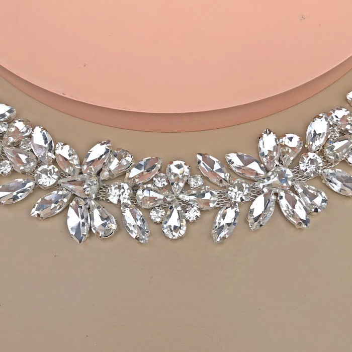 Payet Rangkai Kristal Swarovski Mewah Rhinestone Chain Belt