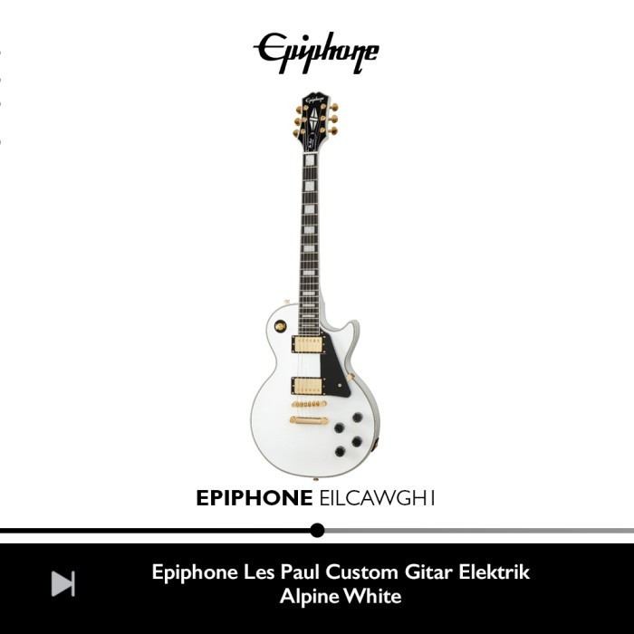 Epiphone Les Paul Custom Gitar Elektrik - Alpine White
