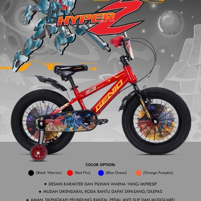Sepeda Anak Bmx 12 Inch Genio Hyper Z Ban Besar By United
