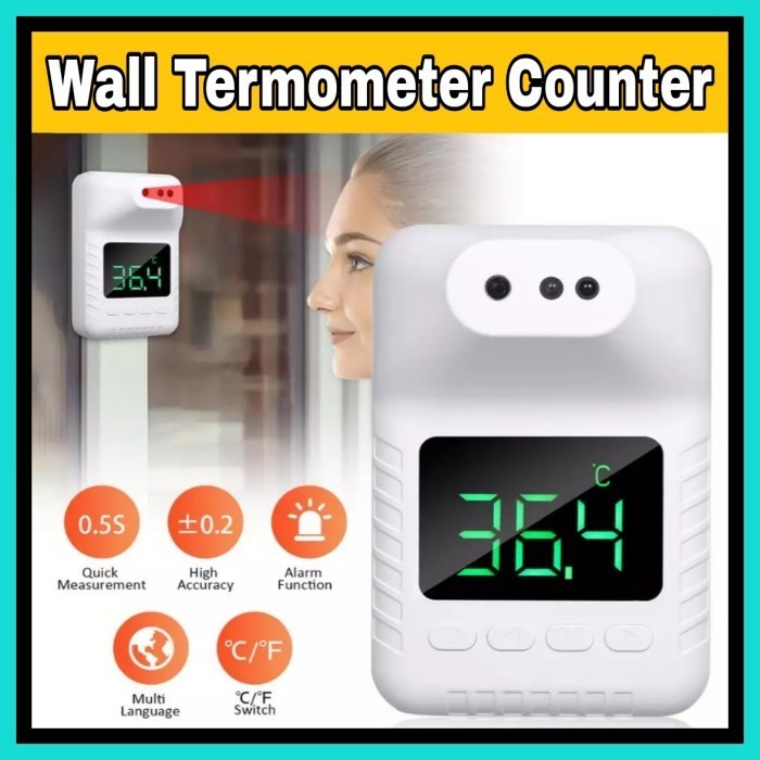 Termometer Dinding Infrared Counter Pengukur Suhu Badan Tempel K3X