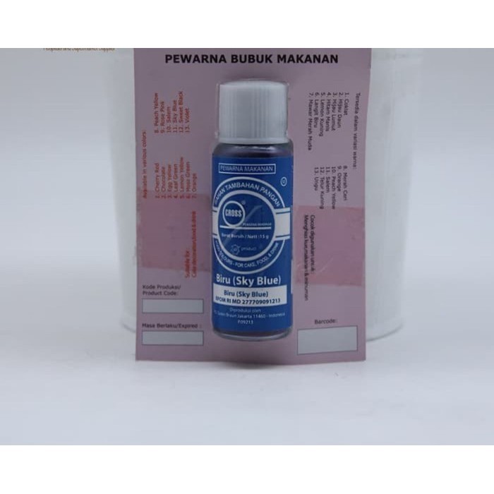 

[DIAJENG SHOP] CROSS SKY BLUE Food Coloring Powder 15gr Pewarna Makanan Bubuk SALE