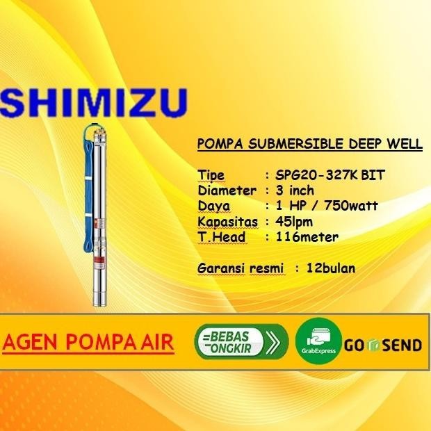 Pompa Submersible Shimizu (1 Hp) Sp 327K + Kabel / Pompa Satelit