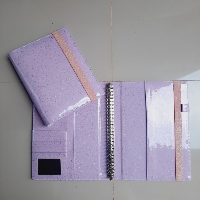 

Binder Premium Hologram Glitter Pastel Strap A5 20 Ring B5 26 Ring