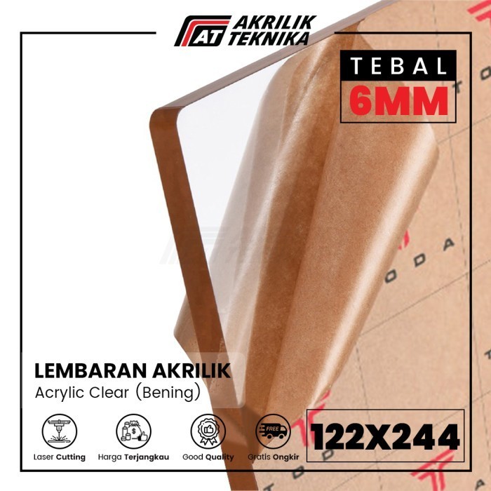 AKRILIK 122 X 244 BENING / CLEAR 6MM LEMBARAN ACRYLIC BERKUALITAS
