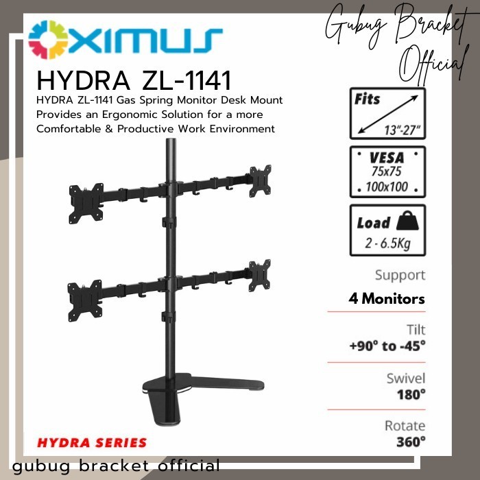 Bracket Monitor TV Stand Meja 4 layar 14 - 27 inch Best Quality
