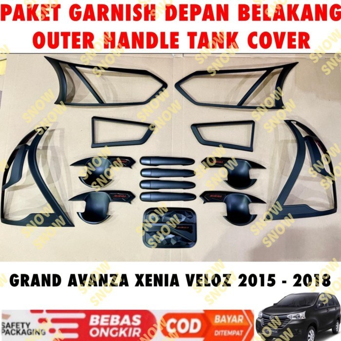 Paket Lengkap Garnish Tank Avanza Xenia Veloz 2015 2018 Hitam Chrome