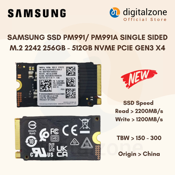 SAMSUNG SSD PM991/ PM991A 512GB M.2 2242 NVME PCIE GEN3 X4 ORIGINAL ORIGINAL BEST QUALITY