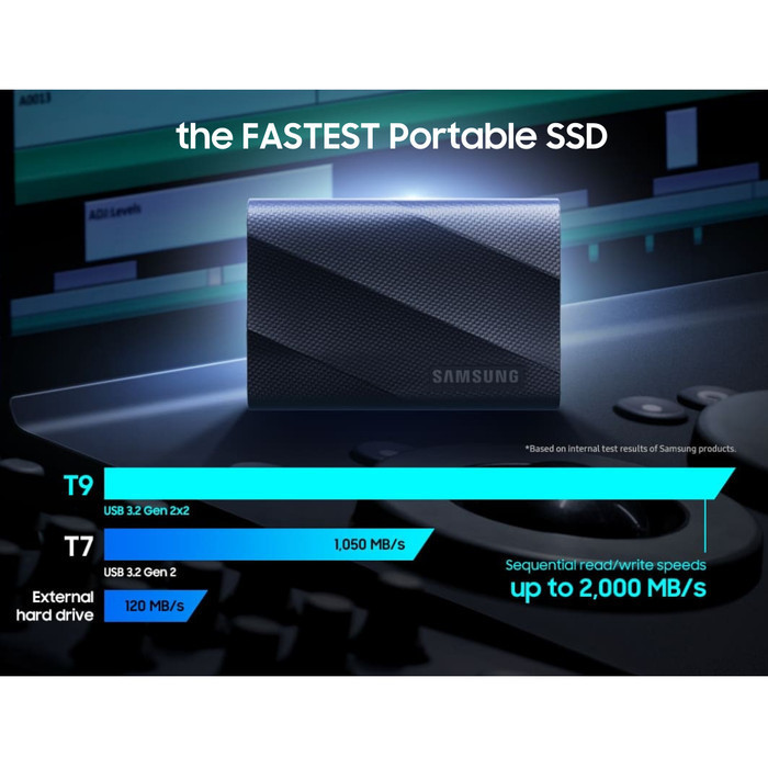 SAMSUNG SSD T9 PORTABLE SSD EXTERNAL 1TB 2TB 4TB EKSTERNAL GARANSI 5TH ORIGINAL BEST QUALITY