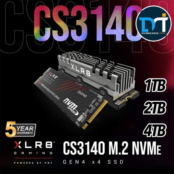 PNY XLR8 CS3140 SSD 1TB I 2TB I 4TB I 8TB - M.2 2280 NVME PCIE GEN4 X4 ORIGINAL BEST QUALITY
